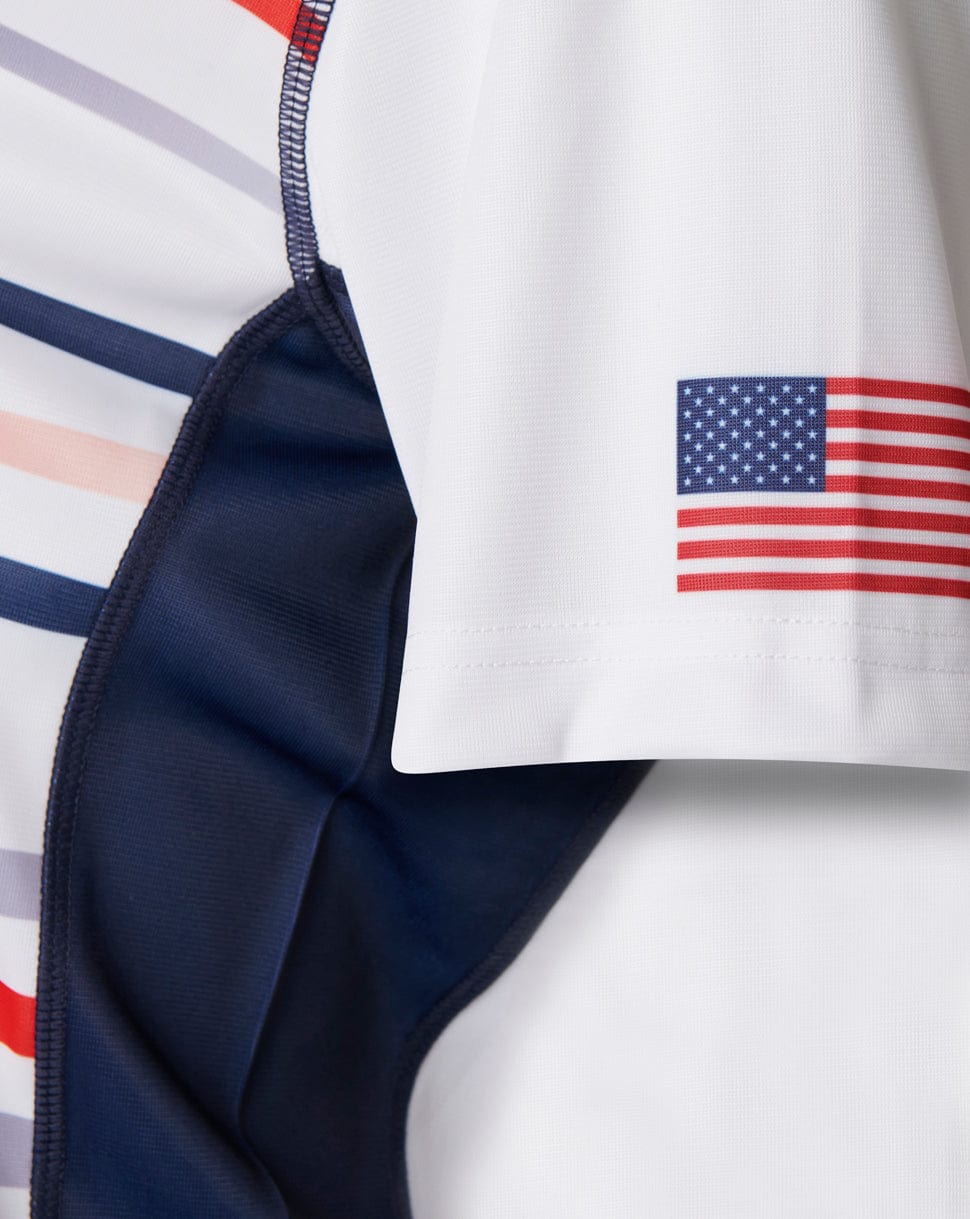 USA Rugby Jersey sublimated United States of America flag on the White home jersey