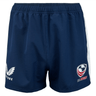 Elastic waist navy shorts with white Castore and USA Rugby logo on either leg.