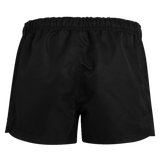 The Women's Canterbury Advantage Pro Rugby Shorts feature a polyester build and an elastic waistband, showcased from the back.