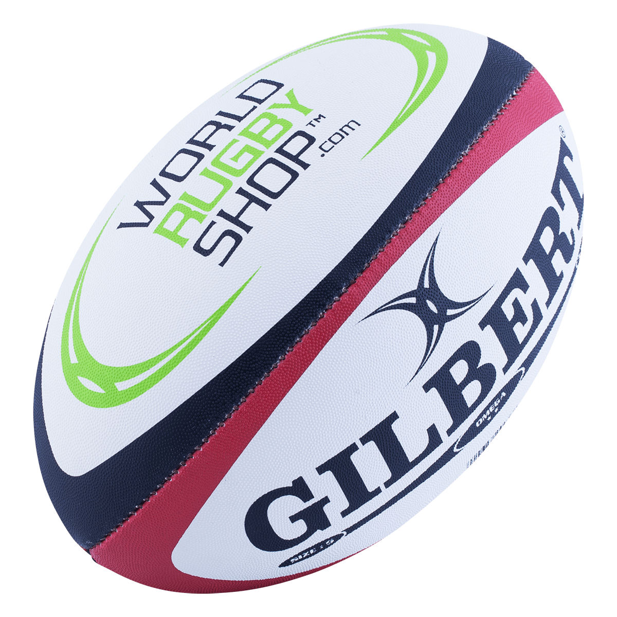 Gilbert Omega Rugby Ball With World Rugby Shop Logo