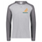 Grey/Dark Grey raglan, long sleeve t-shirt hoodie with gold and green Wallabies logo over heart.
