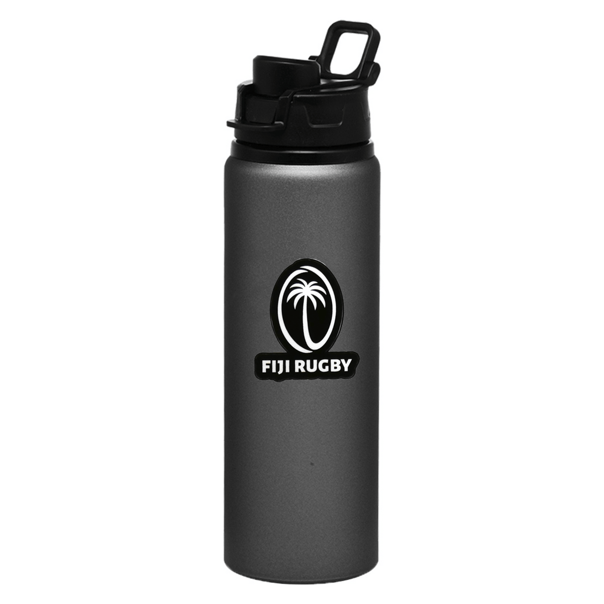 Water bottle with Fiji sticker.