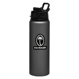 Water bottle with Fiji sticker.