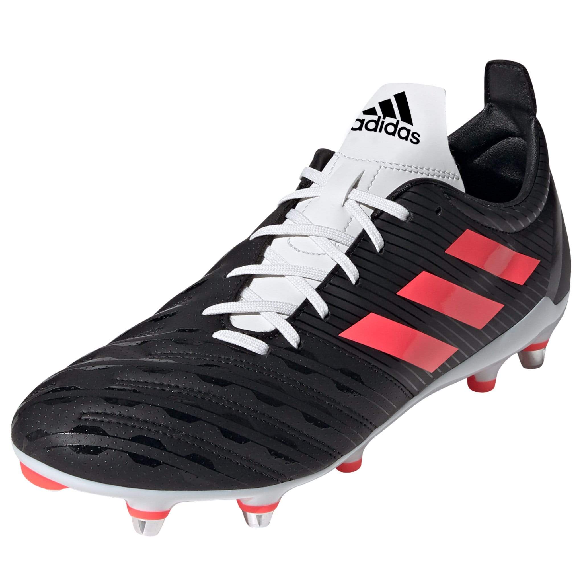 Adidas Malice Cleat - Soft Ground Boot - Core Black/ Signal Pink/ Crystal White - SKU FU8214 - World Rugby Shop