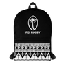 A Fiji Rugby Backpack with a palm tree on it.