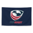 A USA Rugby Flag hanging on a wall.