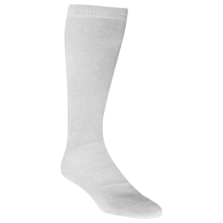 A pair of Raleigh Redhawks Rugby All Sport Team Socks - White on a green background.