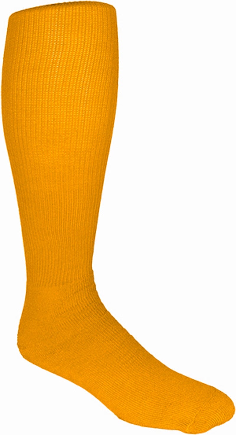 a pair of yellow socks on a white background.