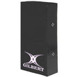 A Gilbert Rugby Black Contact Wedge with a white logo on it.