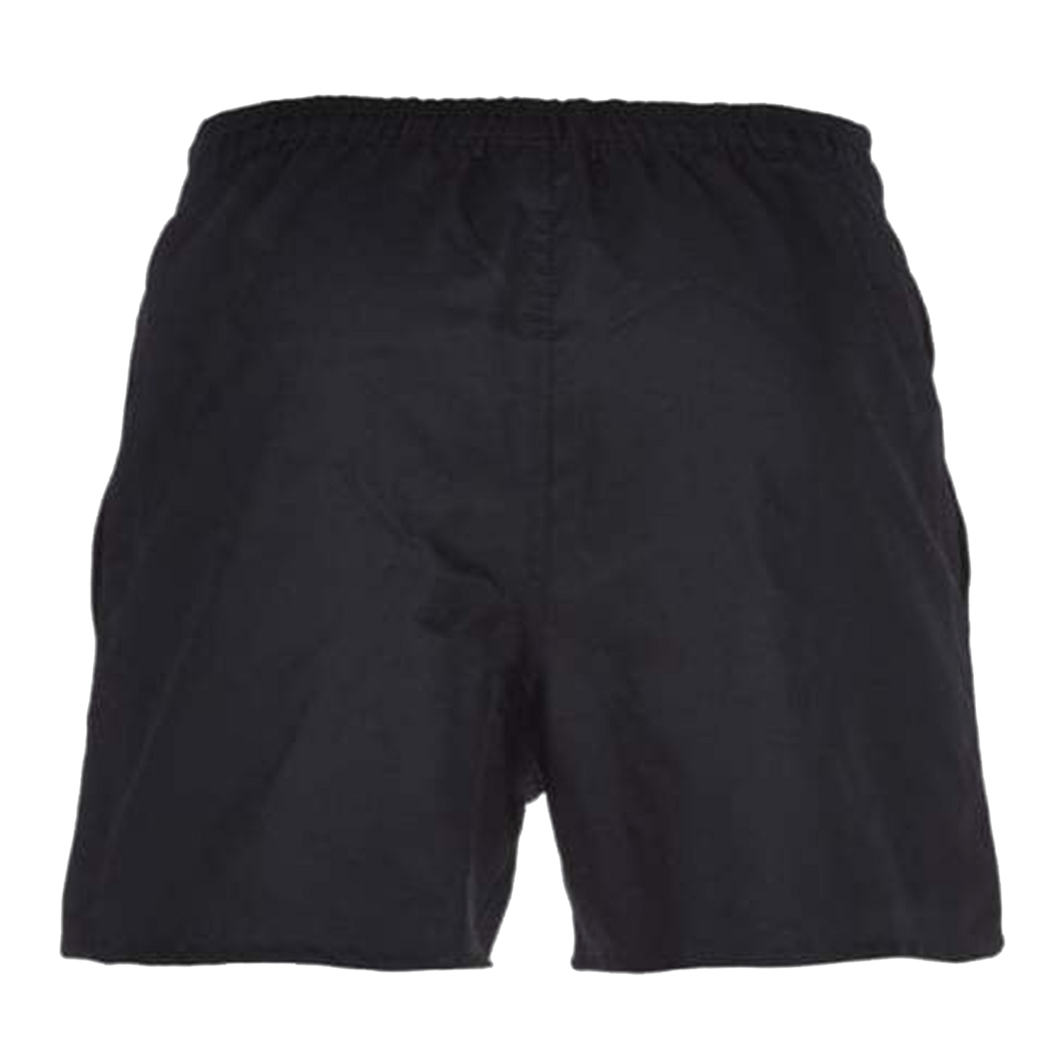 Rebels Rugby Canterbury Black Professional Polyester Pocketed Rugby Shorts with a white logo on the side.