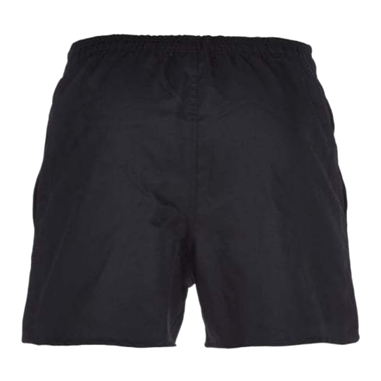 A Palm Beach Panthers Rugby Canterbury Black Professional Polyester Pocketed Rugby Shorts with a white logo on the side.