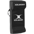a Gilbert Junior Rugby Black Tackle Wedge with a white logo on it.