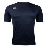 A Canterbury Core Vapodri Superlight Rugby T-Shirt with a white rugby ball on the chest.