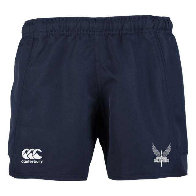 A Brunswick Valkyries Canterbury Advantage rugby shorts with a white logo on the side.
