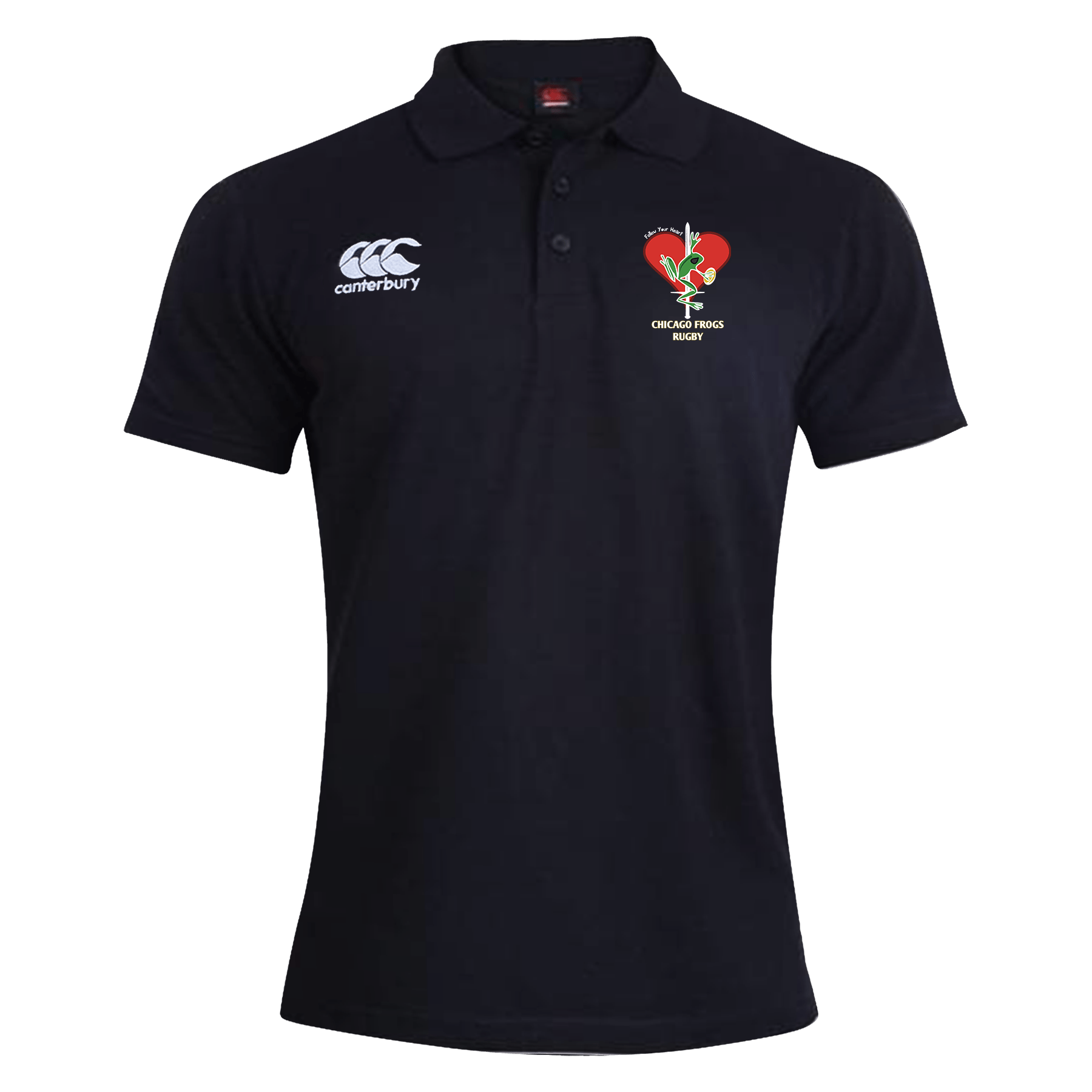 Frogs Canterbury Waimak Rugby Polo Black - World Rugby Shop