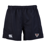 Rebels Rugby Canterbury Black Advantage Rugby Shorts with a white logo on the side.