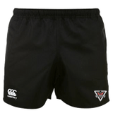 Rebels Rugby Canterbury Women's Black Advantage Rugby Shorts with a white logo on the side.