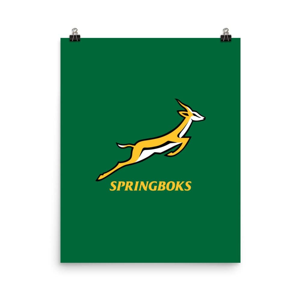 A green Springboks Logo Poster from PF LIC.