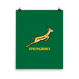 A green Springboks Logo Poster from PF LIC.