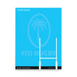 The PF LIC Fiji Rugby Shadow Logo poster features their logo on a vibrant blue background, perfect for rugby enthusiasts.