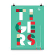 A PF LIC Leicester Tigers 'Striped Tigers Text' Poster for a rugby fan.