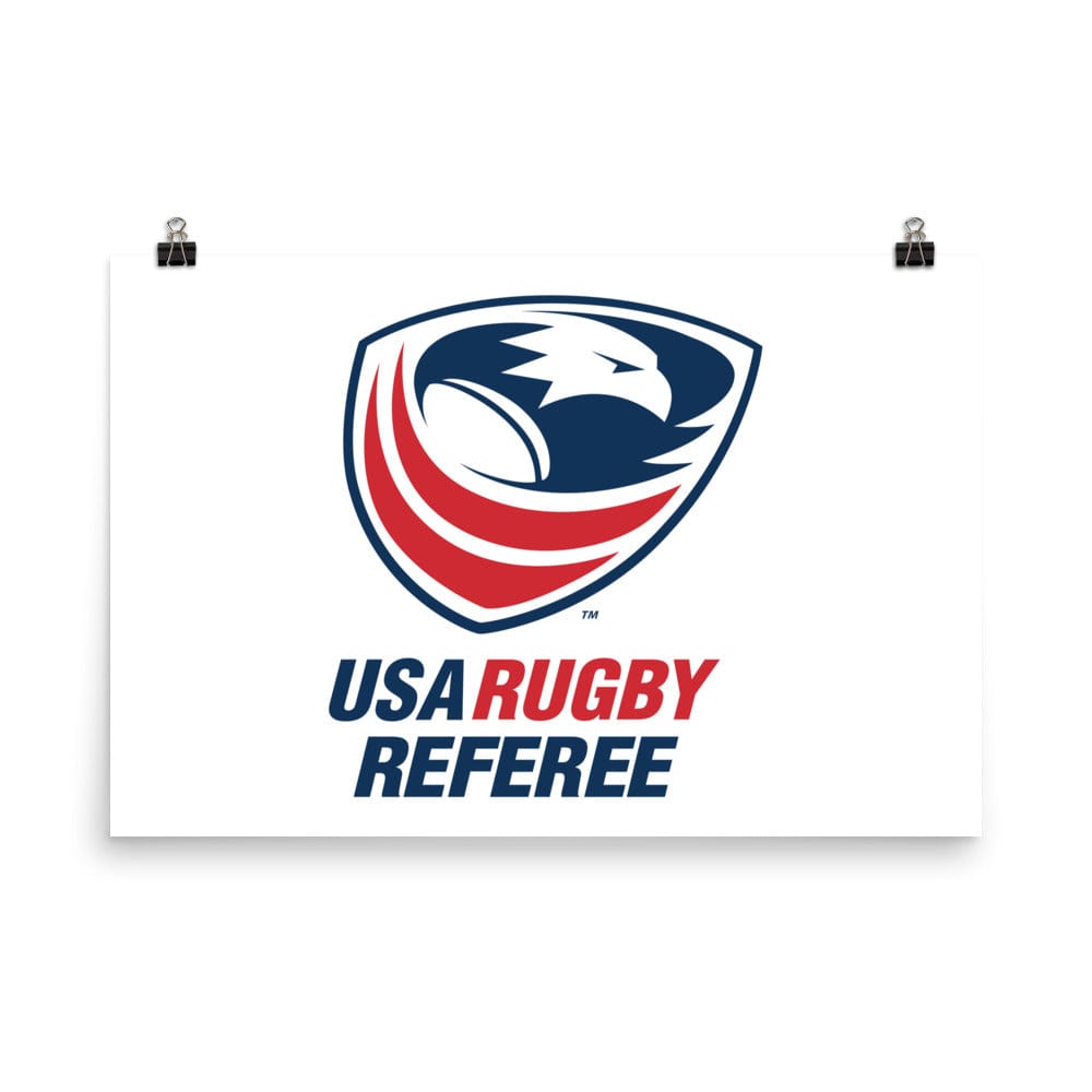 The USA Rugby Referees Poster on a white poster.
