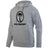 Grey hoodie with kangaroo pocket and large, black Fiji Rugby logo on front.