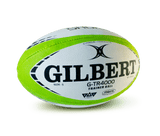 Gilbert G-TR4000 rugby ball for training in white, black, and green size 5