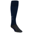 Long rugby socks in navy blue with gray footie and white gilbert logo