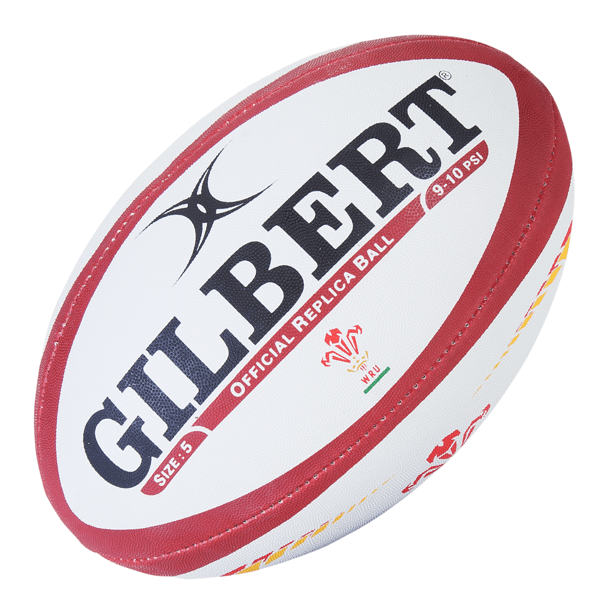 Alternate View of Gilbert Wales Replica Rugby Ball Gilbert Name