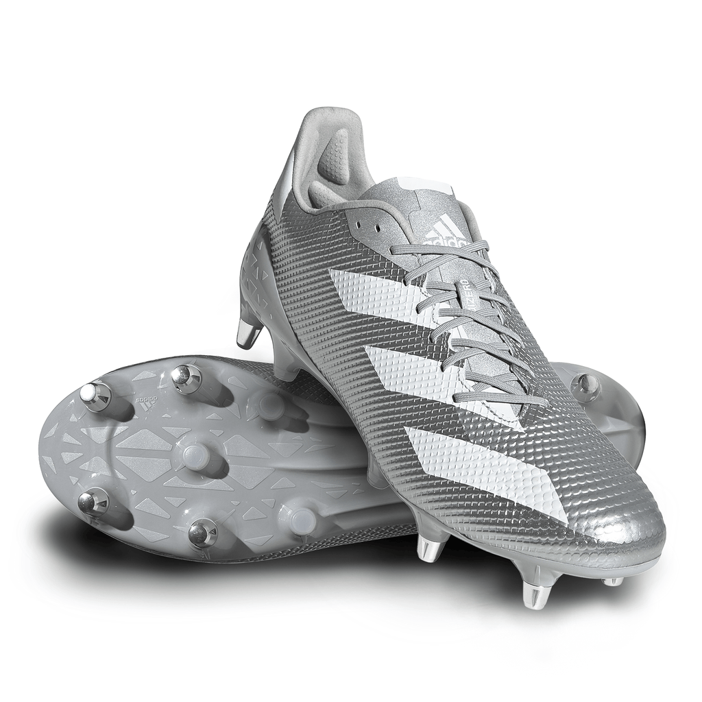 adidas Adizero RS7 SG Rugby Cleat Soft Ground Boot Silver