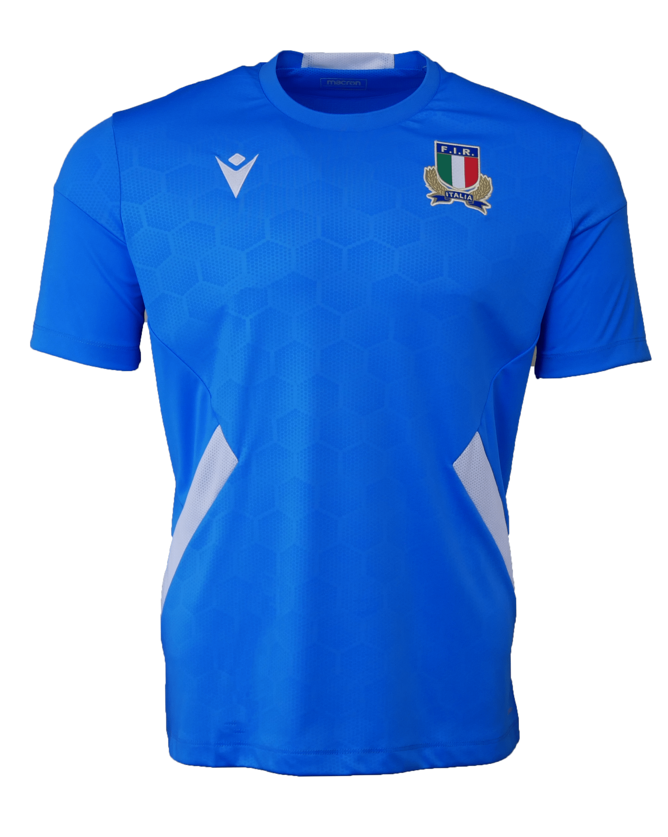 Italy FIR Rugby Training Shirt 22 23 by Macron Blue World
