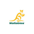 A Wallabies Bubble-Free Sticker of a kangaroo with the word Wallabies on it.