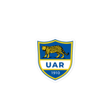A blue and yellow Argentina Vintage Rugby logo on a green background.