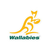 A Wallabies Bubble-Free sticker with the word wallabies on it.