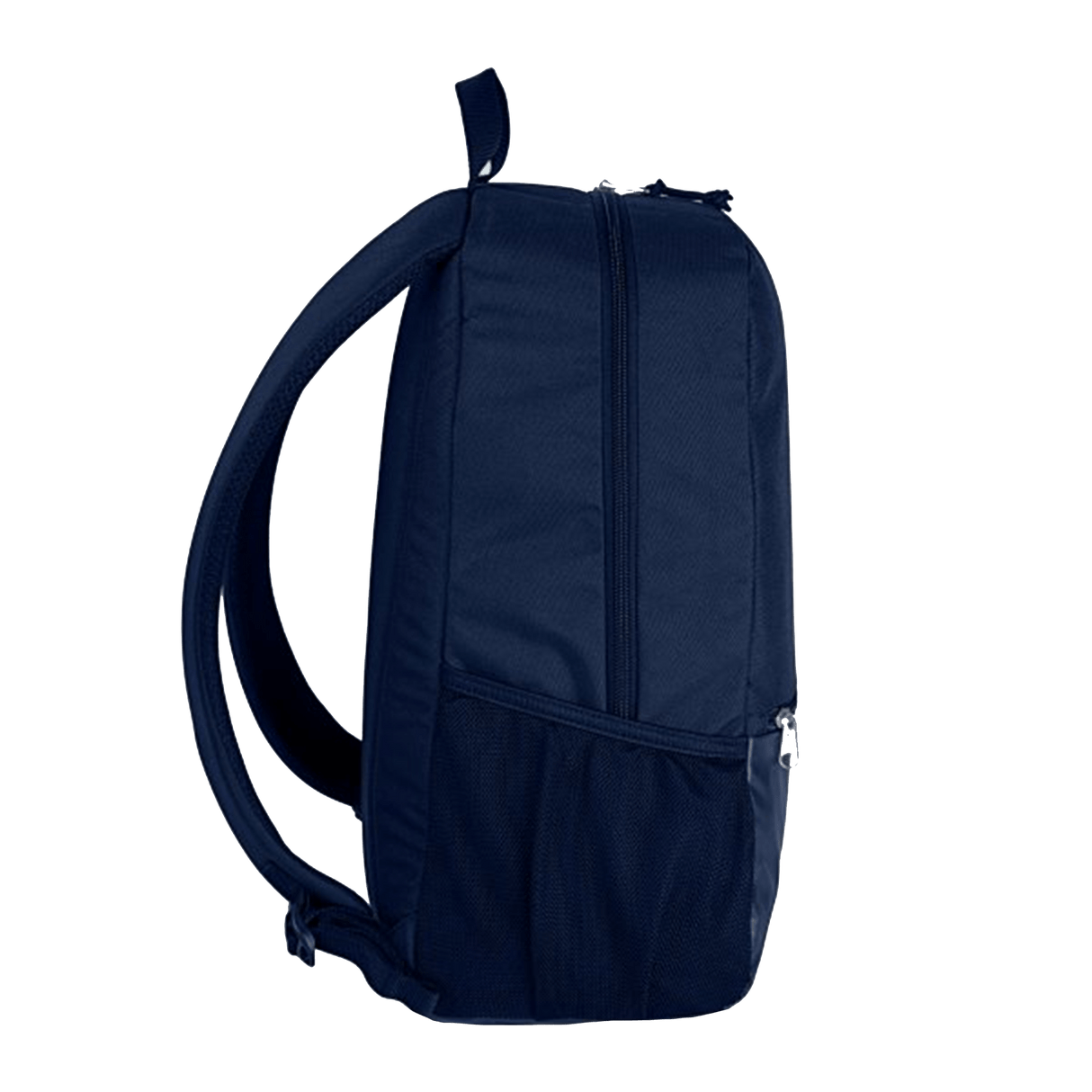 A Langtree Rugby Club Canterbury Medium Navy Rugby Backpack on a green background.