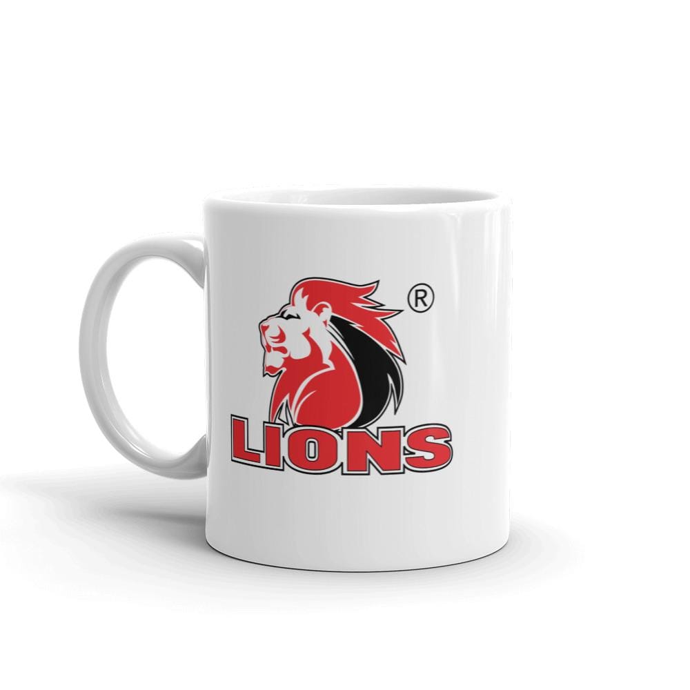 White Ceramic Lions Mug