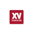 A red and white XV Foundation Sticker.