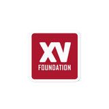 A red and white XV Foundation Sticker.