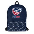 A USA Wheelchair Rugby Backpack with the usawr logo on it.