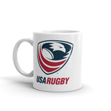 A USA Rugby Mug with the team's logo on it.