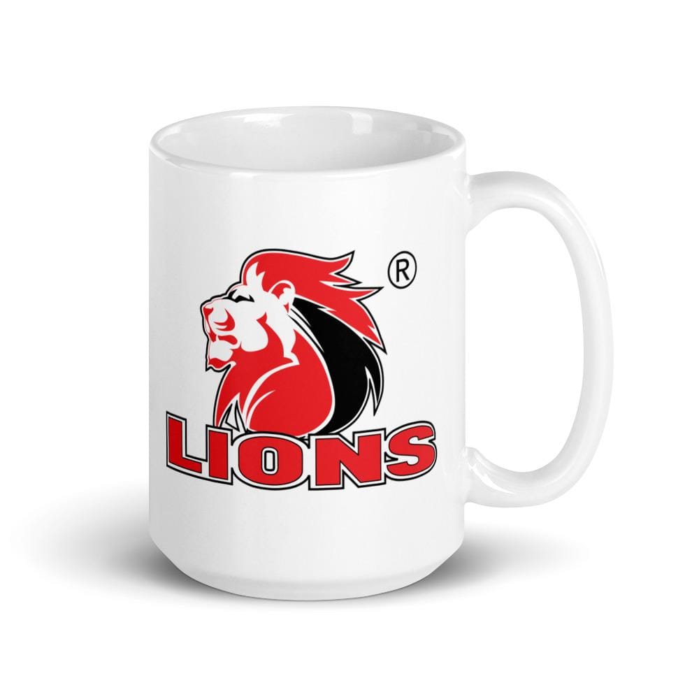 White Ceramic Lions Mug
