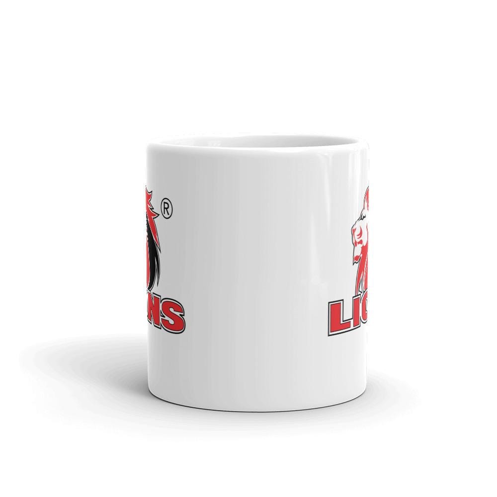Lions Logo on Both Sides of White Ceramic Mug