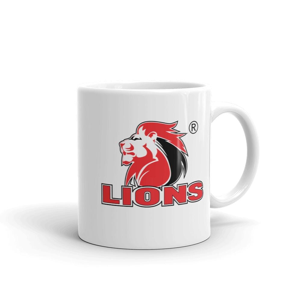 White Ceramic Lions Mug