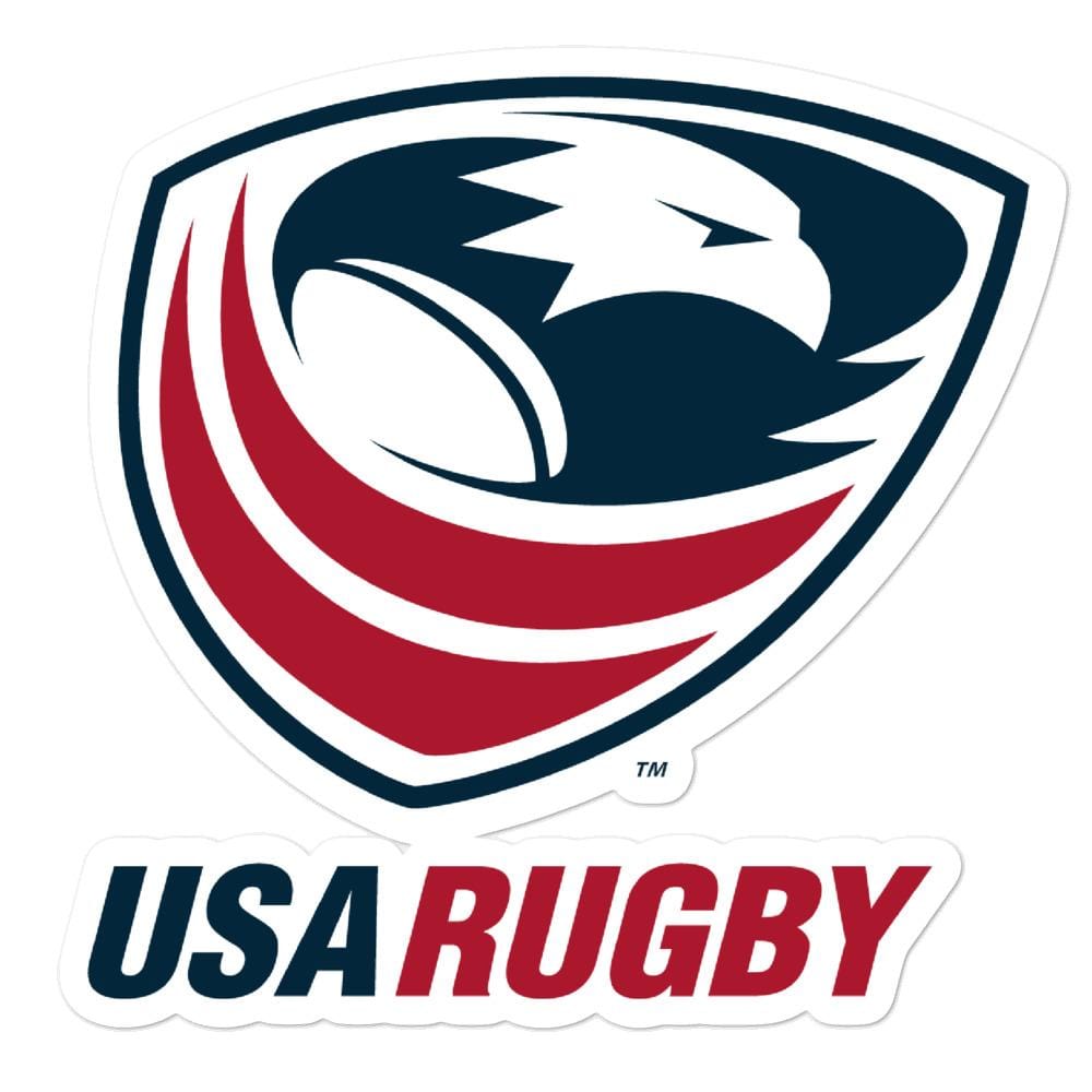 The USA Rugby Bubble-Free Stickers on a white background.