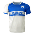 Scotland rugby nation jersey in blue and white with the scotland flag crest on the shoulder