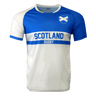 Scotland rugby nation jersey in blue and white with the scotland flag crest on the shoulder