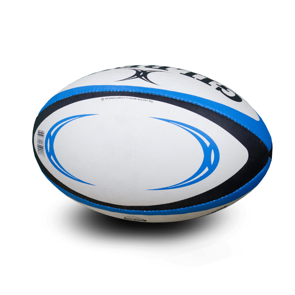 back side of the omega match ball size 5 in navy, blue and white