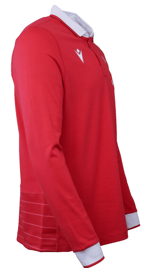 Maglia Rugby Retro Galles - Maniche Lunghe - Stile 6 Nazioni - Tessuto 280 G/m² Con Bottoni In Gomma E Polsini A Costine