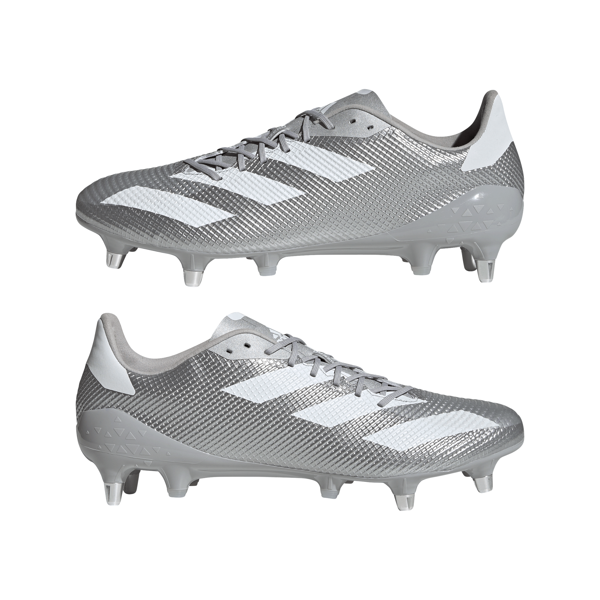 Adidas Adizero RS7 SG Rugby Cleat - Ground Boot - Silver - SKU GX5390 - World Rugby